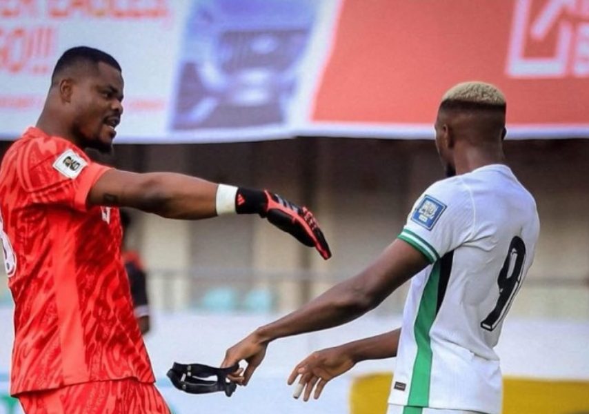 Super Eagles Goalkeeper Stanley Nwabali Sparks Speculation with Mysterious Post Mentioning Victor Osimhen
