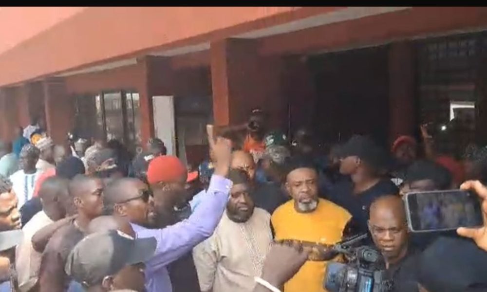 PDP Headquarters Rocked by Protest as Rival Factions Clash Over Leadership