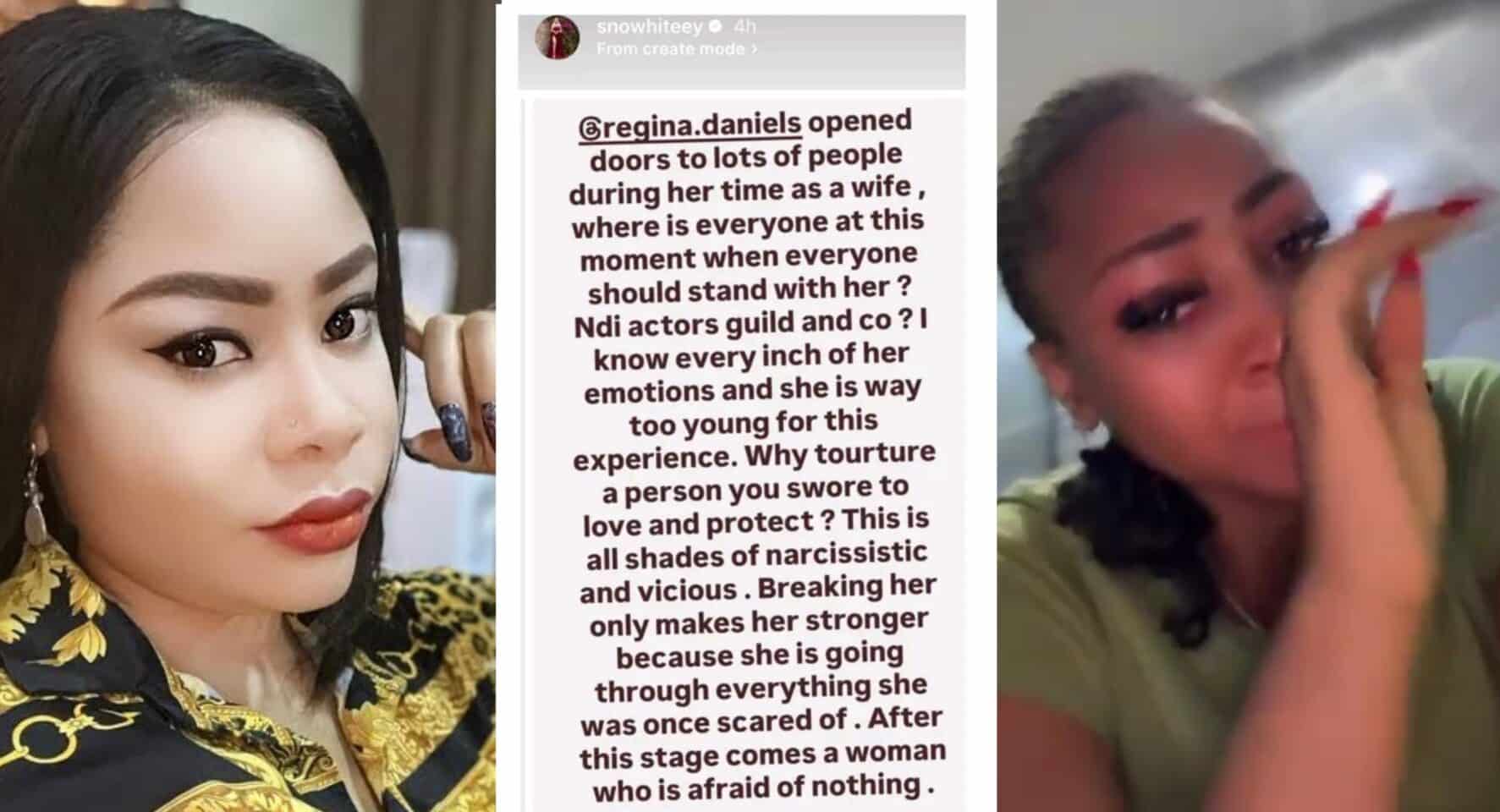Ex-Beauty Queen Questions Absence of Regina Daniels' Support Network Amid Marital Crisis