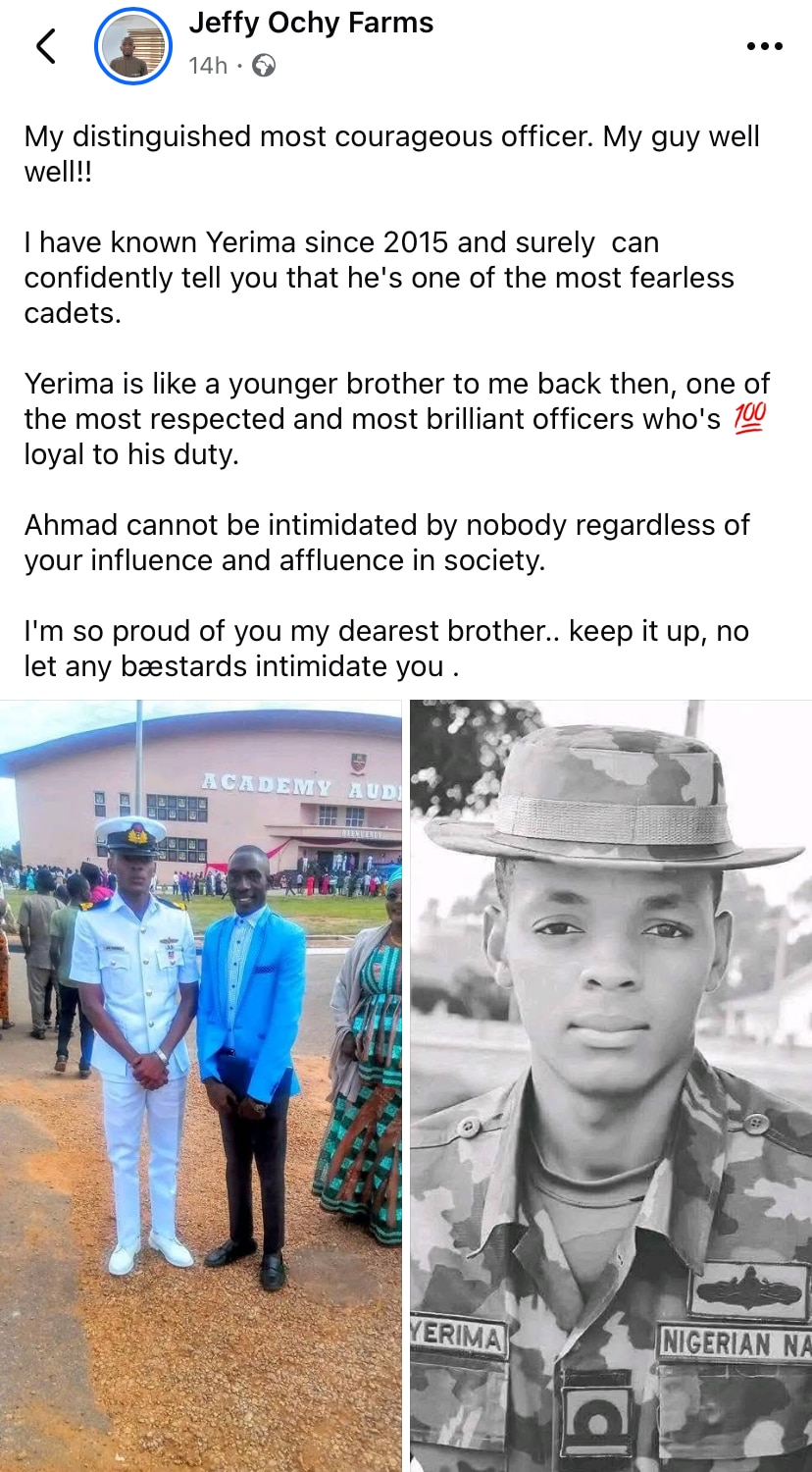 Naval Officer Yerima and acquaintance