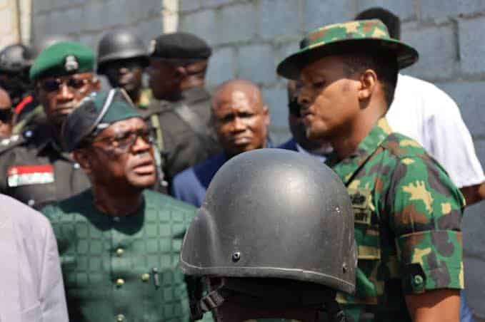 Scene from Wike-naval officer confrontation