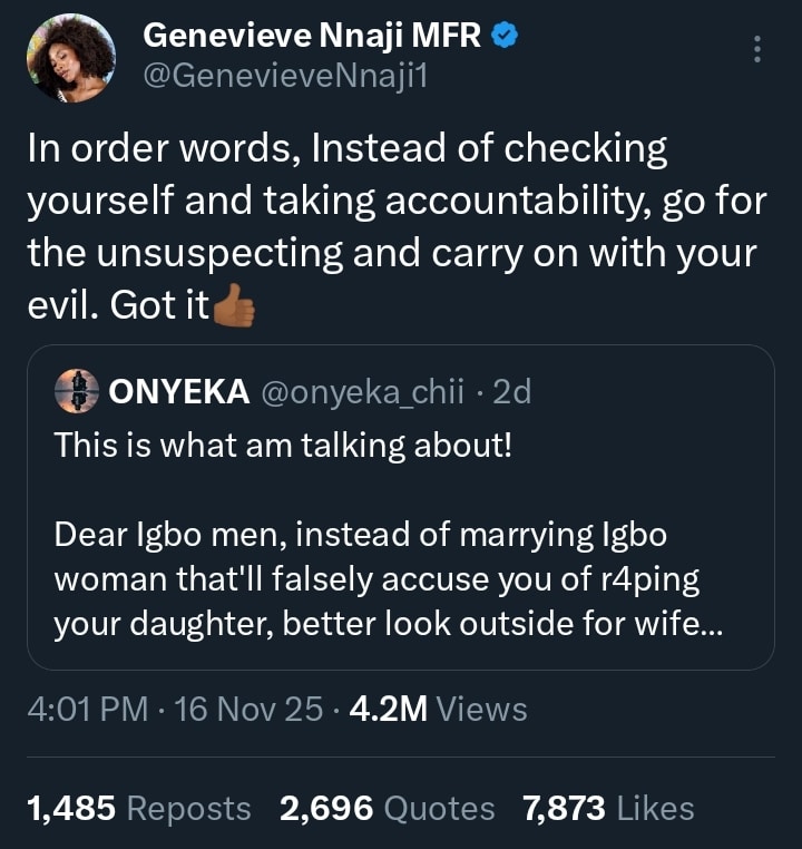 Genevieve Nnaji's tweet response