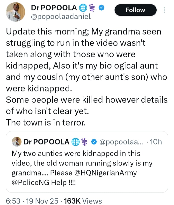 Social media documentation of Kwara attack