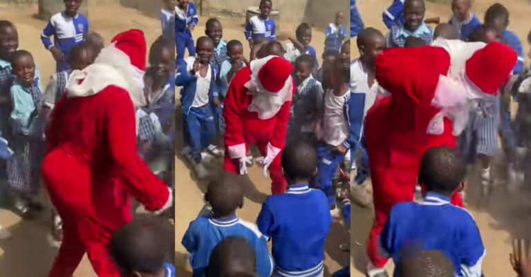 Nigerian Lady's Santa Disguise Goes Viral for Christmas Party Fee Reminder