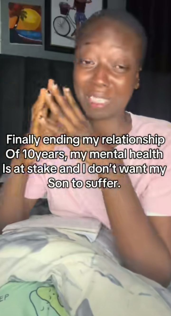 Screenshot of TikTok video from @mamayochickem detailing her breakup.