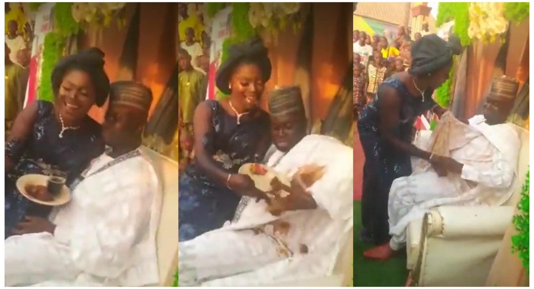 Viral Wedding Mishap: Bride Accidentally Spills Food on Groom During Ceremony