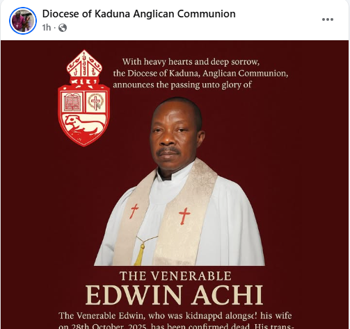 Screenshot of a message related to the priest's abduction.