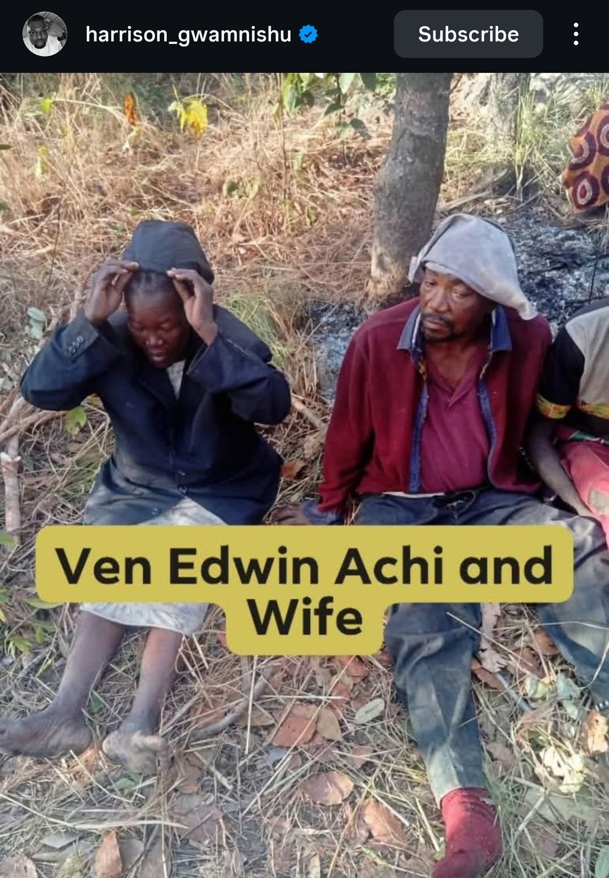 Kidnapped Anglican priest Edwin Achi and his wife in captivity