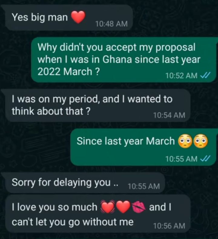 More chat excerpts from Lucy and the man