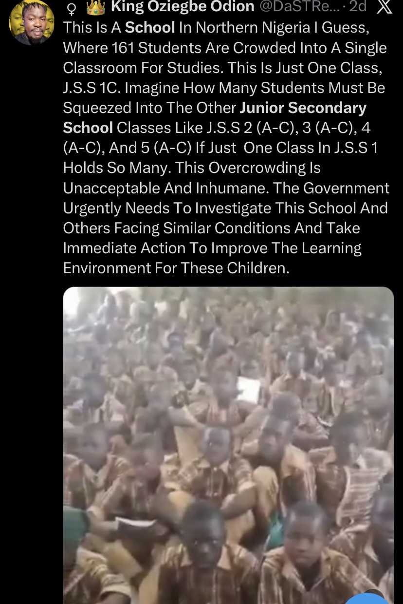 Social media reactions to the viral video of overcrowded Sokoto classroom.