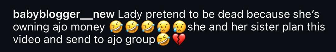 Screenshot of the message posted by Imisi's sister