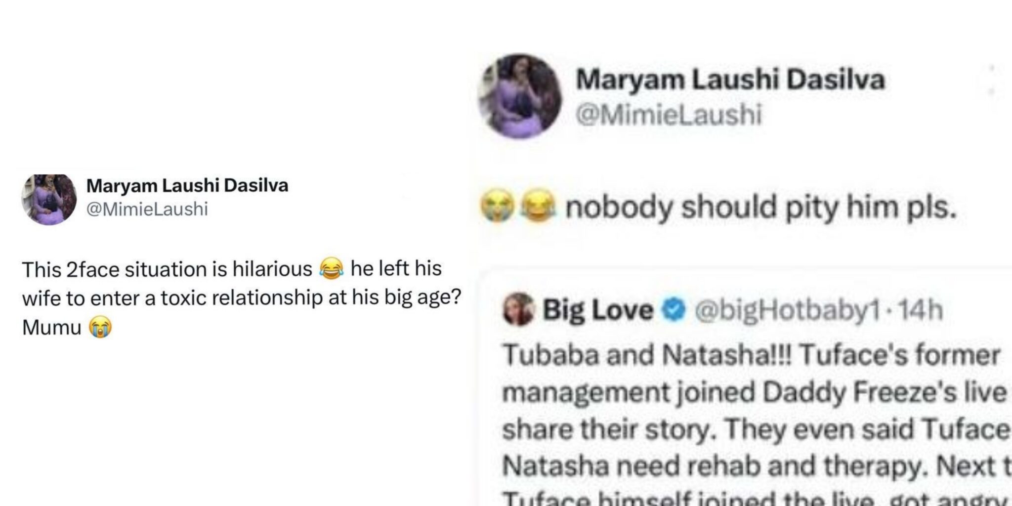Social media reactions regarding 2Baba's relationship