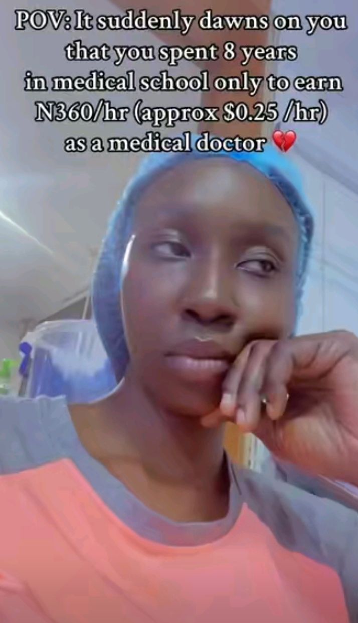 Screenshot of the viral TikTok video by drdeizwa detailing medical doctor's hourly wage
