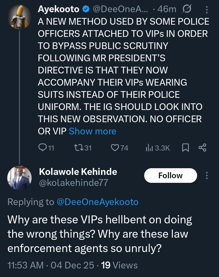 Social media post screenshot showing Ayekooto's allegation