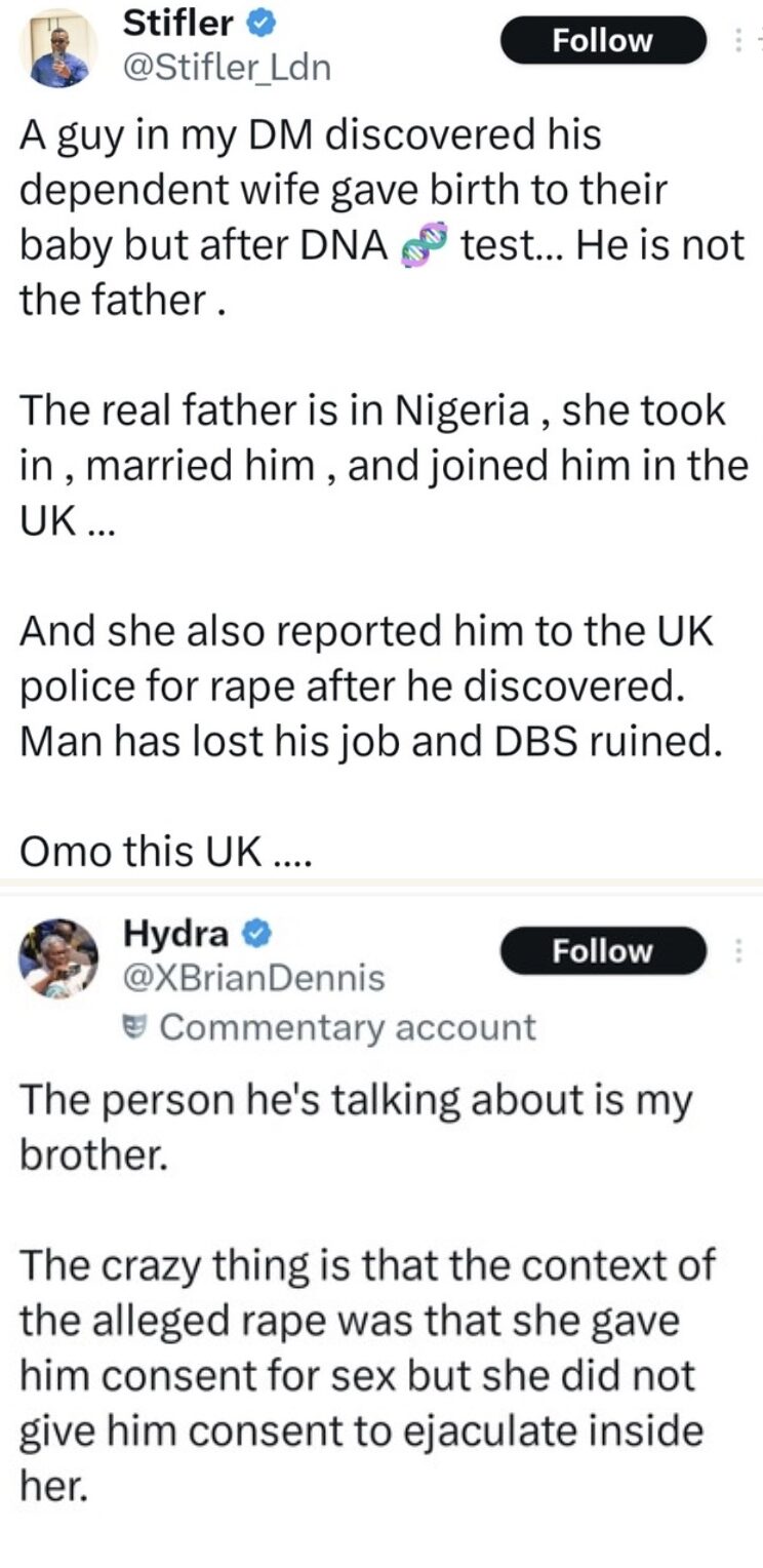 UK-based Nigerian man faces job loss due to wife's actions