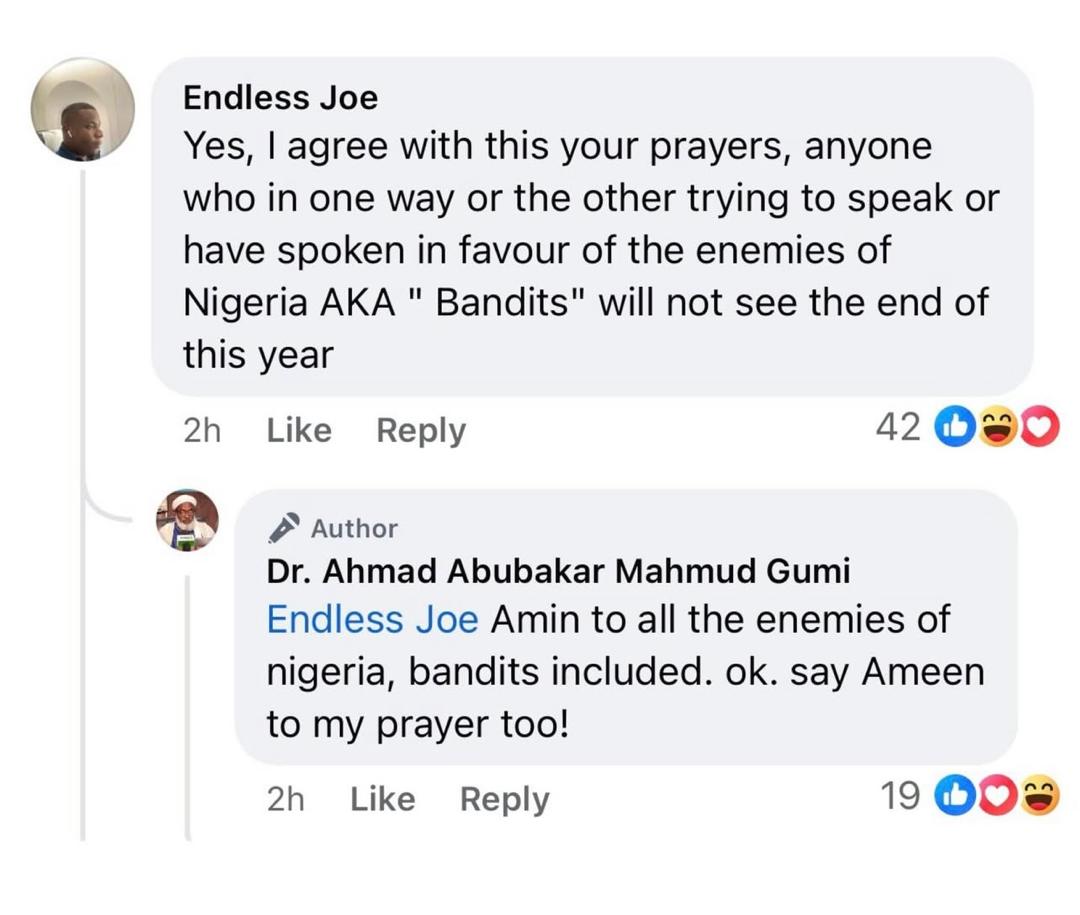 Social media reactions to Sheikh Gumi's prayer regarding Nigerian insecurity