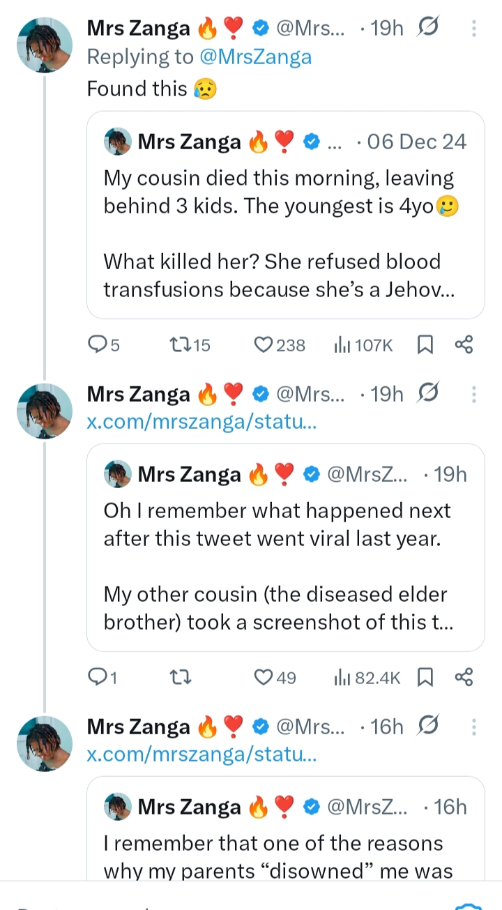 Final part of Mrs. Zanga's X thread on religious refusal of transfusions
