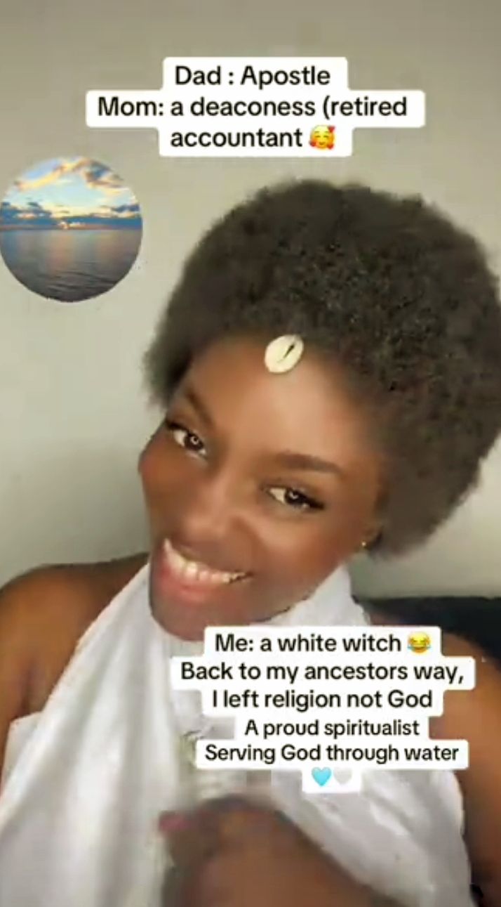 Apostle's daughter in water priestess attire