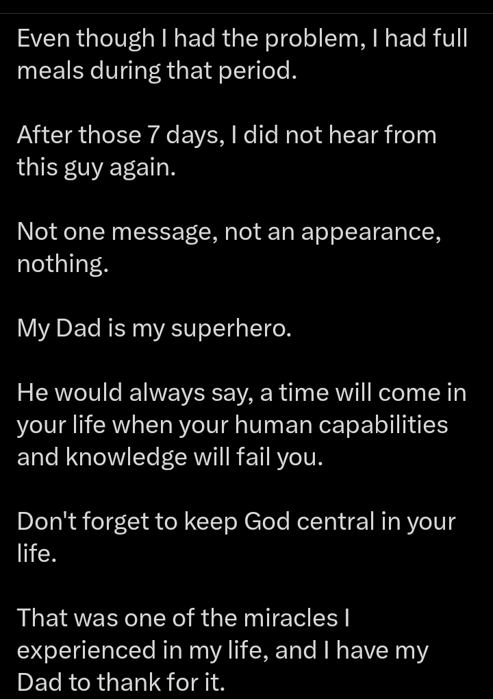More user responses illustrating appreciation for the father's role.