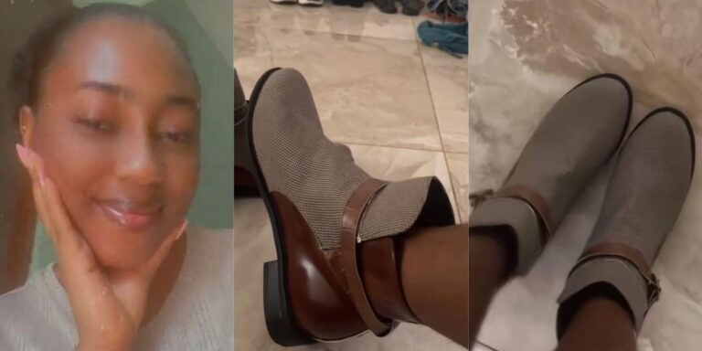 Hilarious Holiday Unboxing: Lady Receives Comically Oversized Shoes from U.S. Uncle