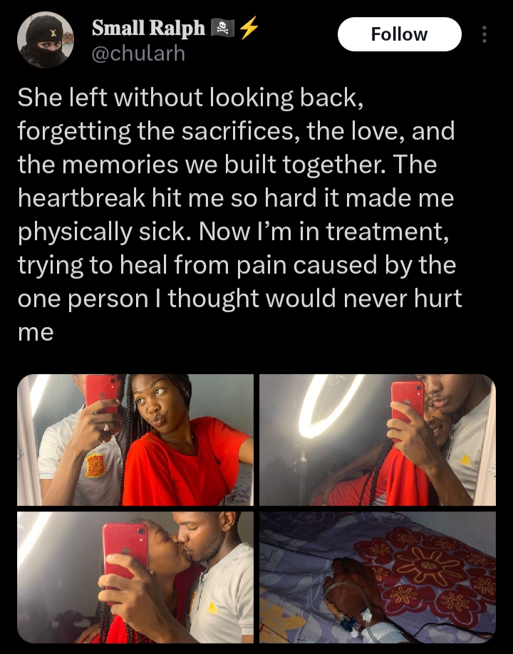 The man receiving medical care after the breakup