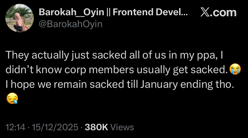 Social media reactions to NYSC corps member's dismissal