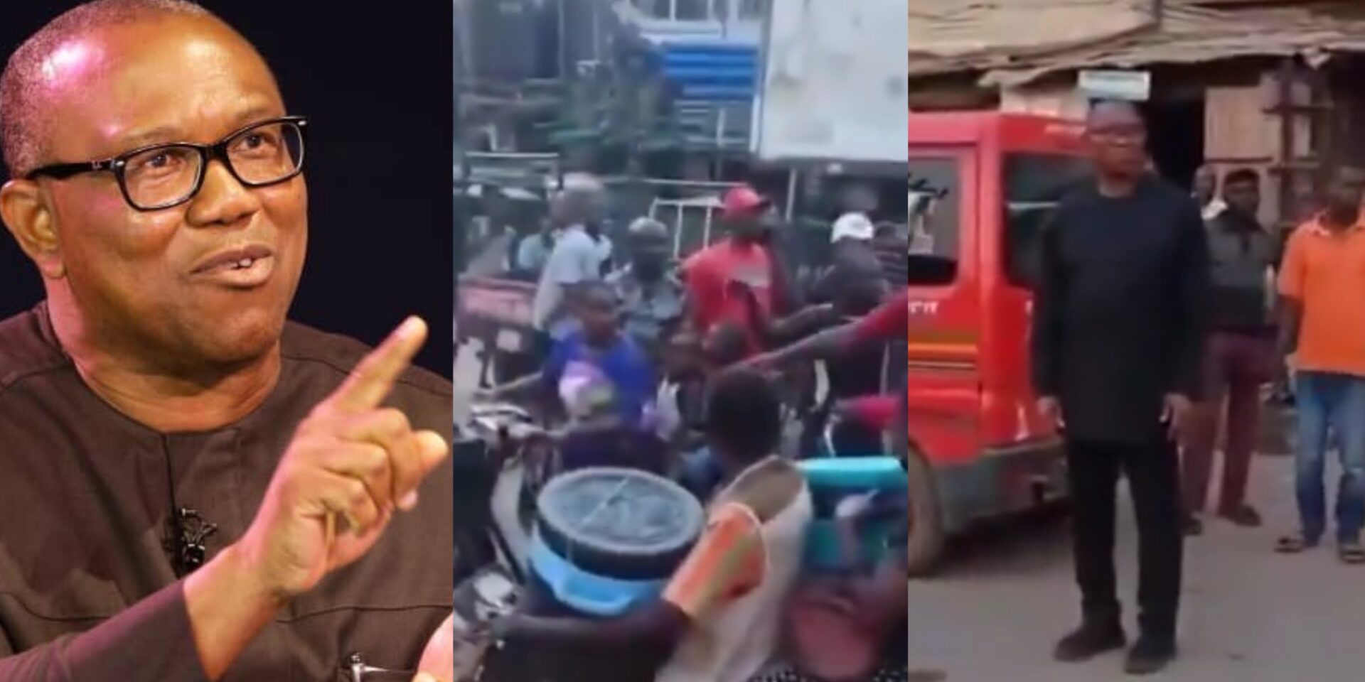 Peter Obi directing traffic in Anambra