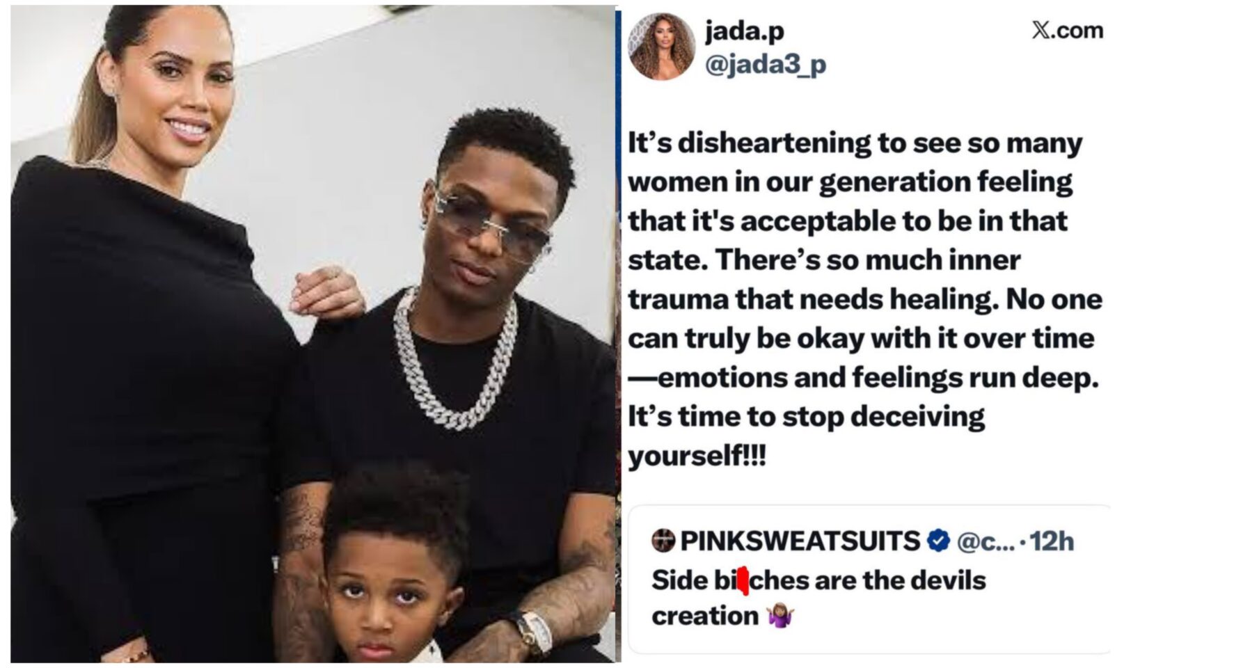 Jada, Wizkid's partner, speaks out against side chick culture
