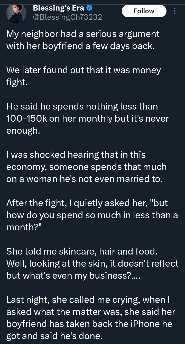 Screenshot showing the conversation about the money bouquet demand