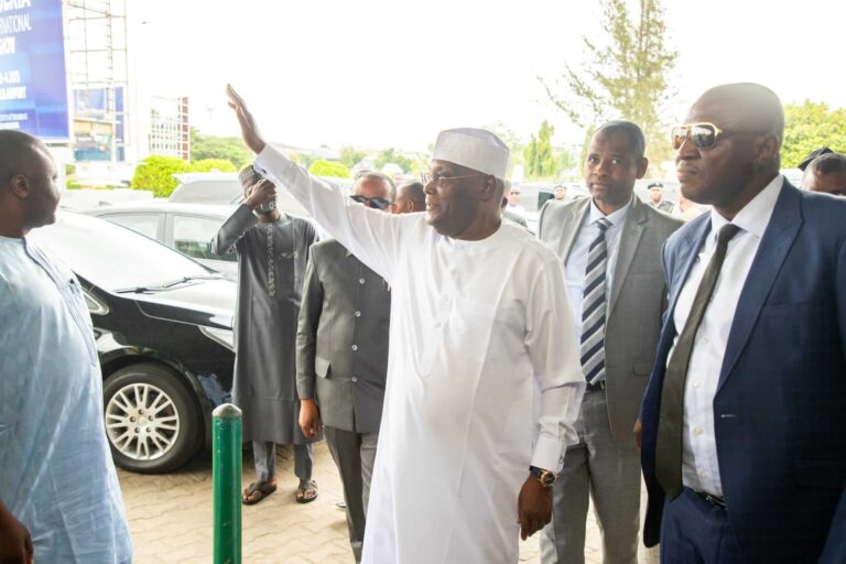 Atiku Abubakar Arrives in Yola for ADC Presidential Primary Ahead of 2027 Election