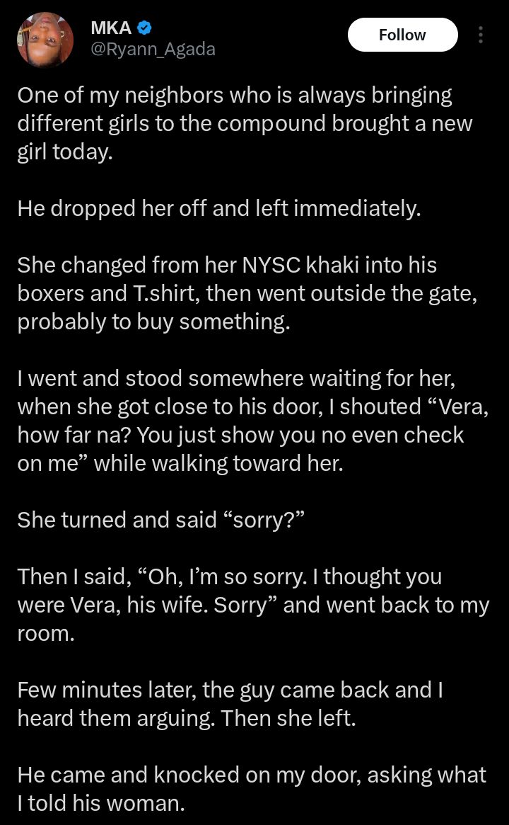 Screenshot showing the lady's social media post about the incident
