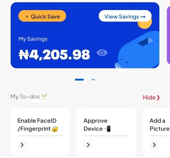 Screenshot showing PiggyVest balance