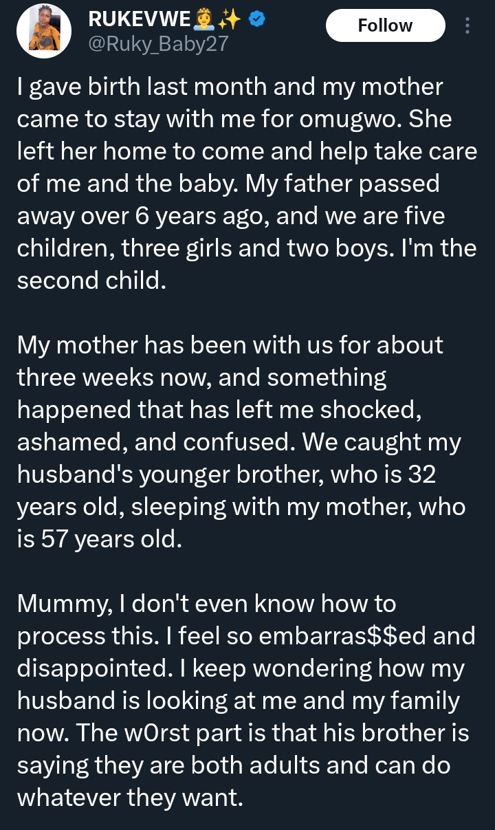 Screenshot of social media post