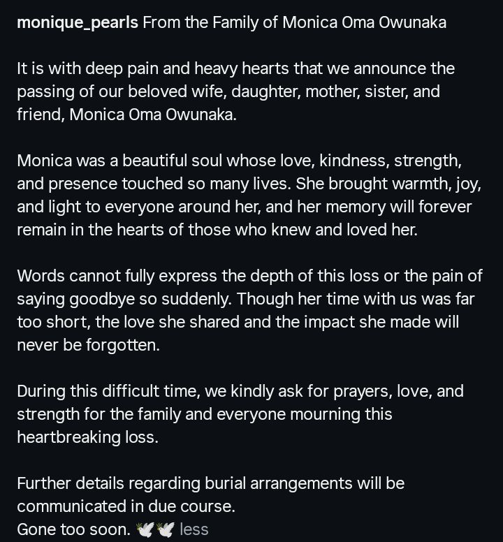 Screenshot related to Monique Pearls tribute