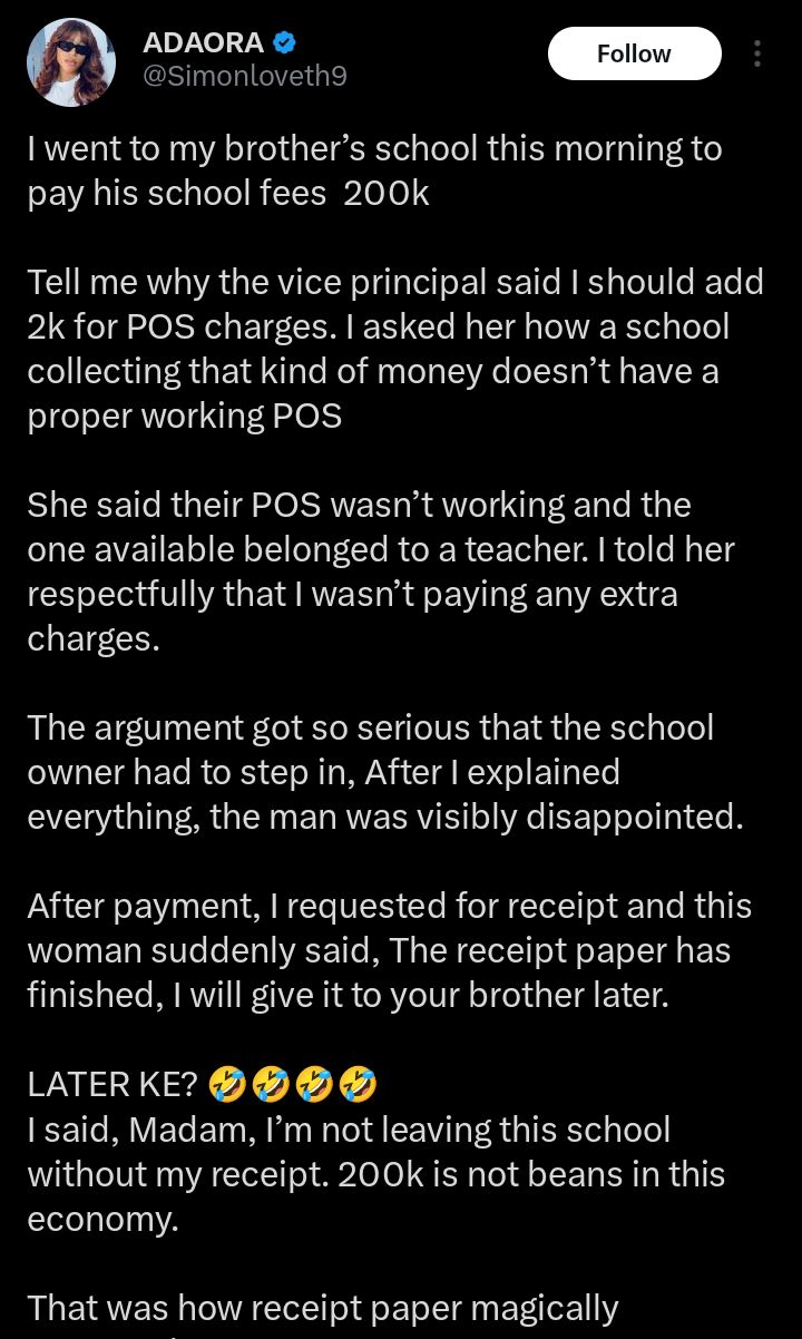 Screenshot showing the school’s receipt or related document