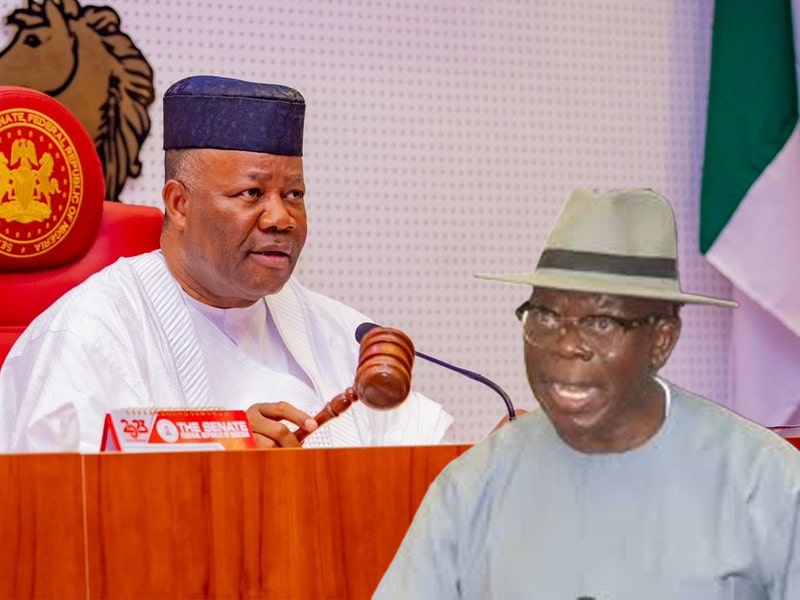 Oshiomhole Accuses Senate President Akpabio of Paranoia and Bias