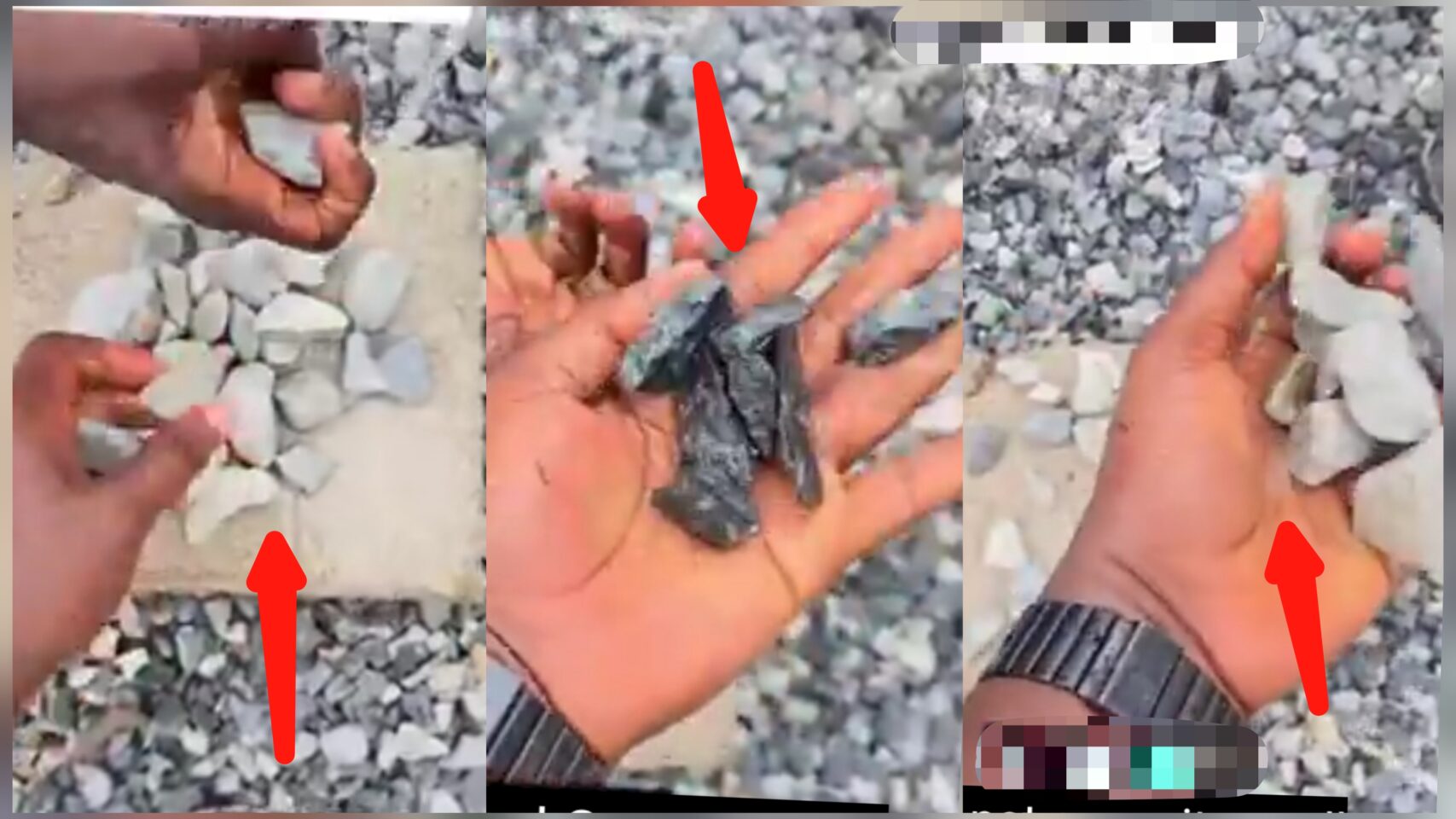 Man shows baked clay vs granite