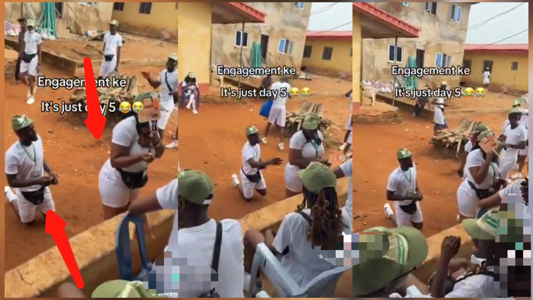 "Proposal gone wrong" — Moment man proposes to a lady he met just 5 days ago at NYSC camp