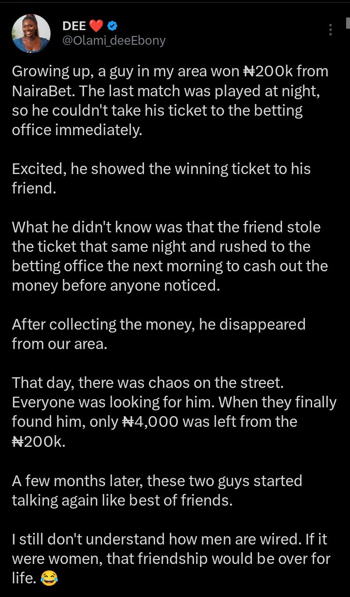 Screenshot of the social media post discussing the incident