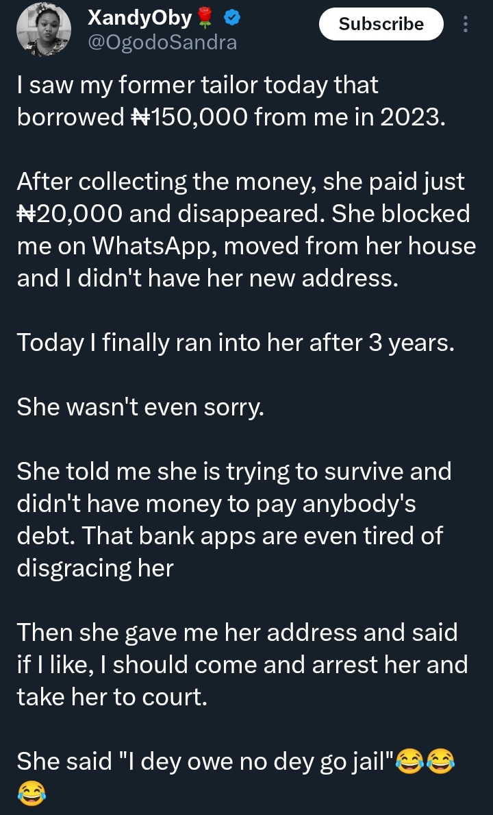 Screenshot showing the debtor's comment \