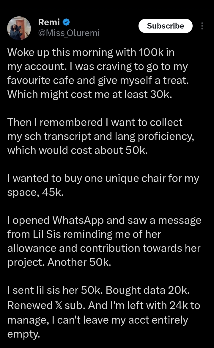 Screenshot of WhatsApp chat where sister mentions eating shawarma and parfait