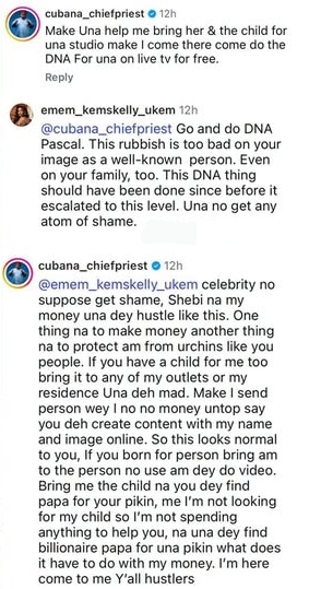 Screenshot of social media comment urging DNA test