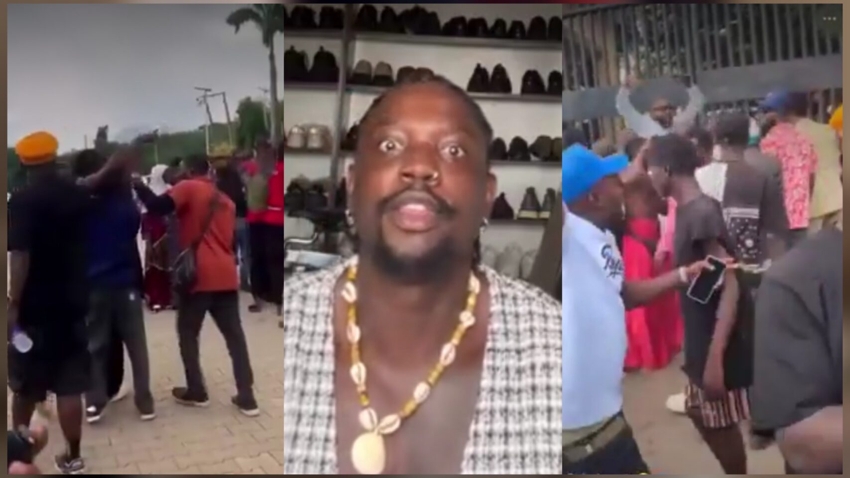 VeryDarkMan reacts as Sowore supporters fight, block court entrance