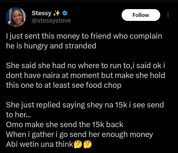 Screenshot of social media reaction