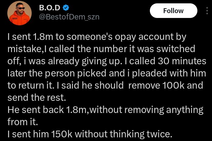 Screenshot of social media reactions to the Opay transfer story