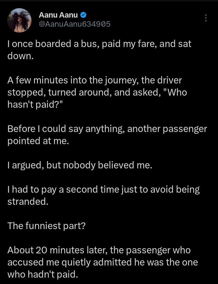 Screenshot of social media reaction to the bus fare incident