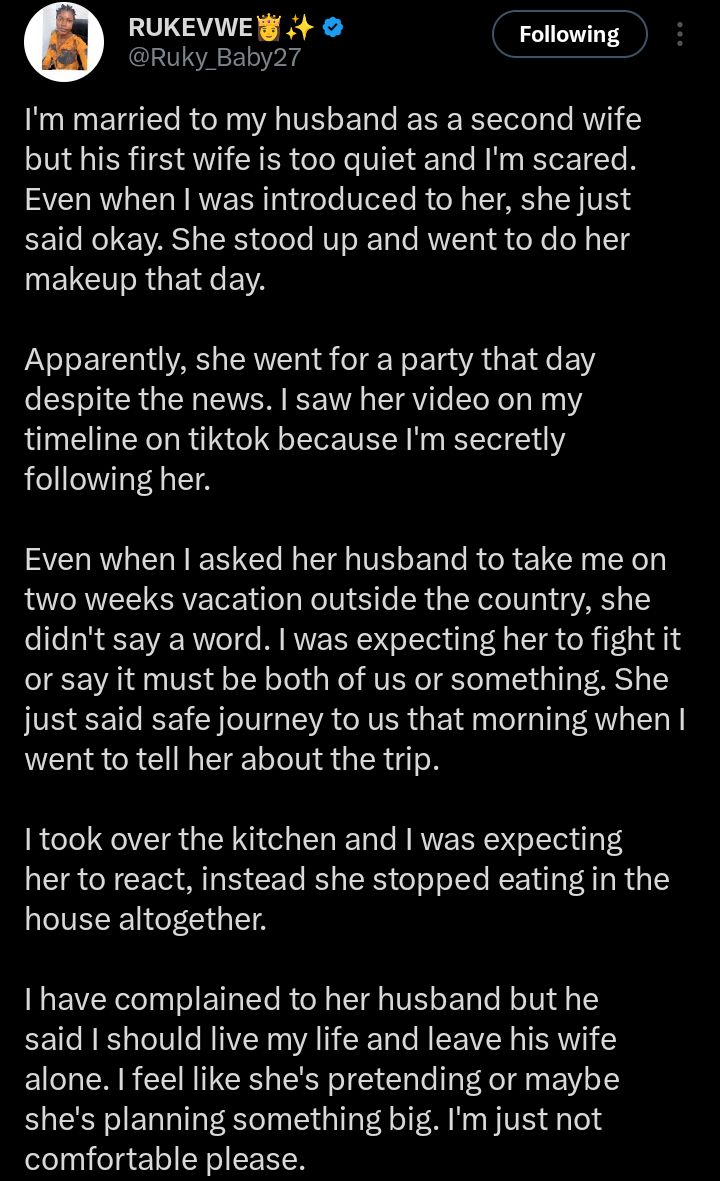 Screenshot showing social media comments on the wives’ situation