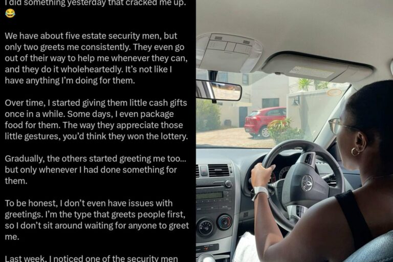 Lady Reveals How Estate Guards’ Attitude Changed After Giving a Colleague ₦10,000