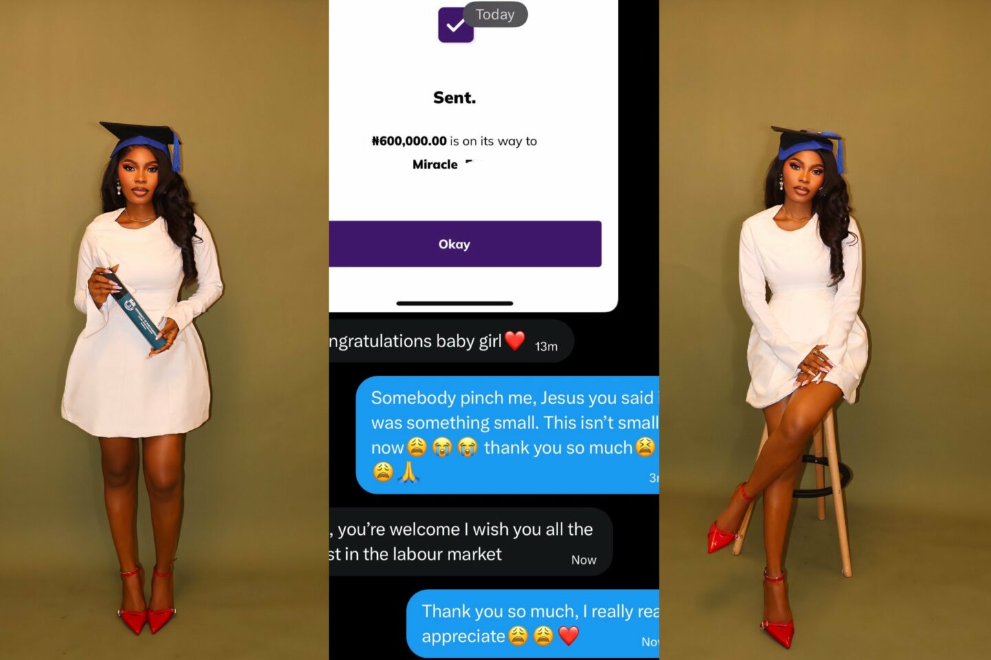 Stranger Surprises Graduate with ₦600,000 Gift, Sparks Viral Praise