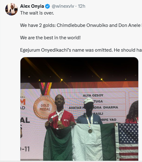 Alex Onyia's post about the victory